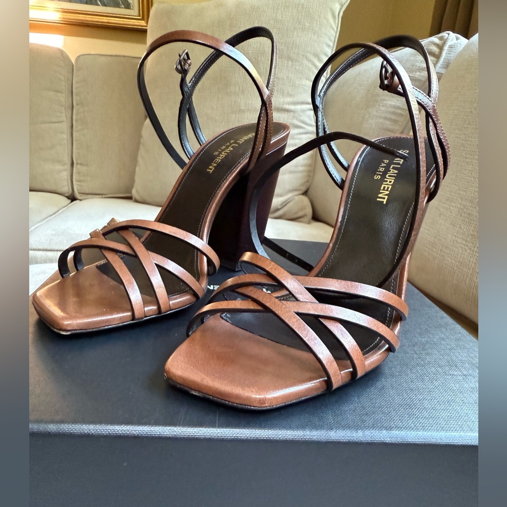 Saint Laurent Oak 100 Crisscross Sandals